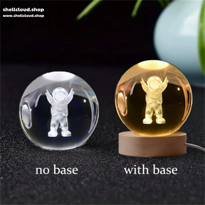 3D Crystal Ball LED Night Light Solar System Globe