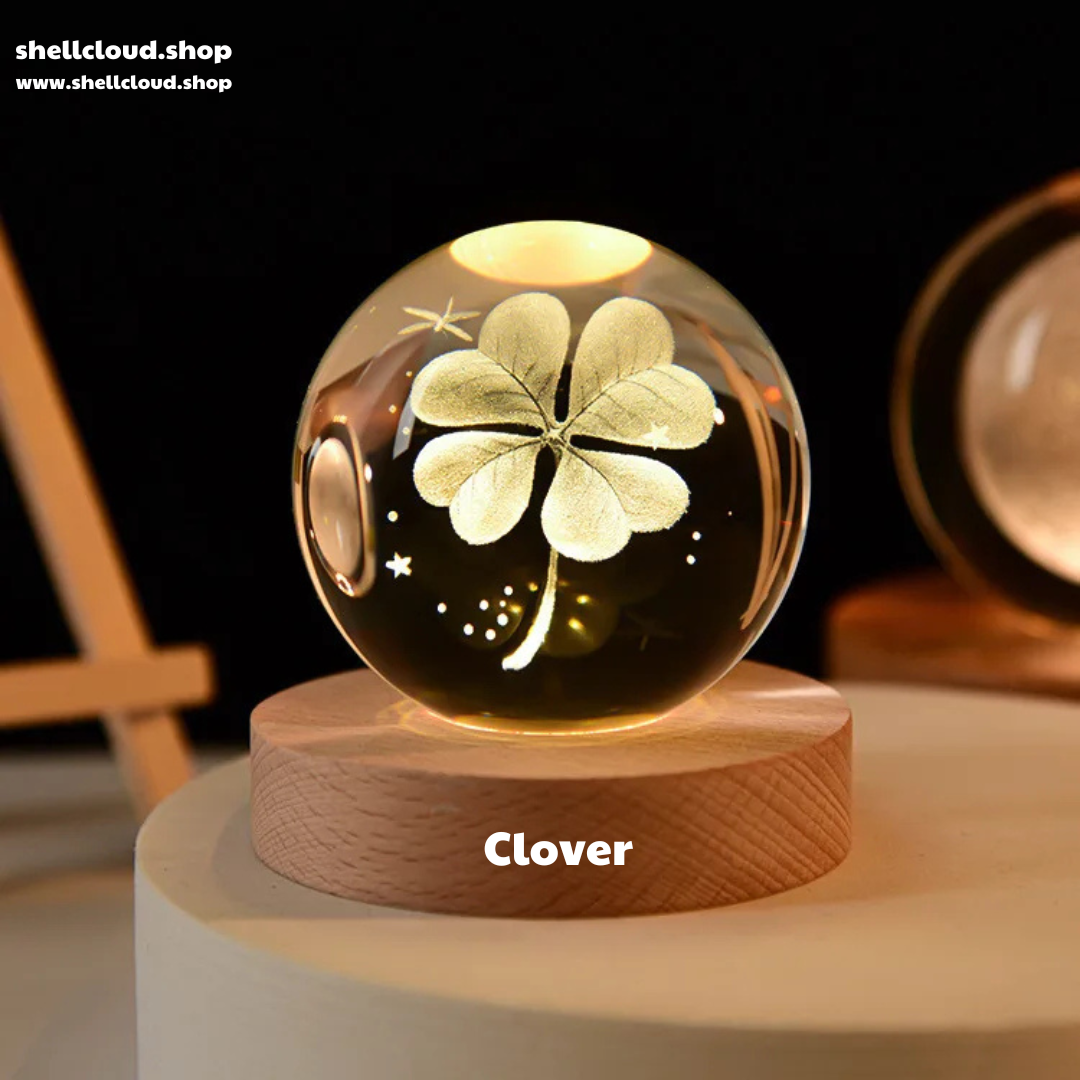 3D Crystal Ball LED Night Light Solar System Globe