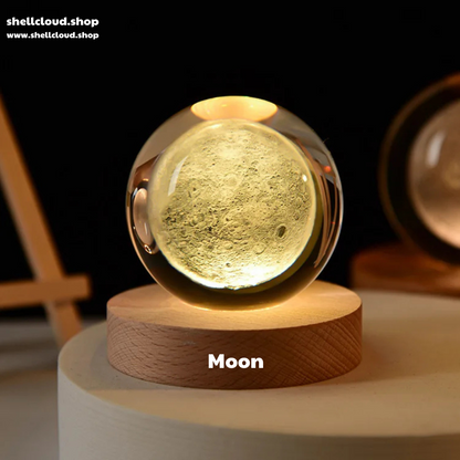 3D Crystal Ball LED Night Light Solar System Globe