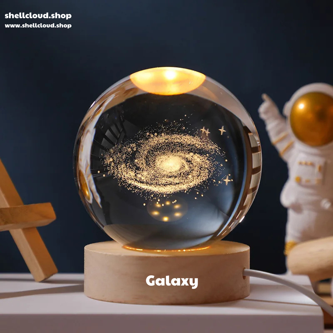 3D Crystal Ball LED Night Light Solar System Globe