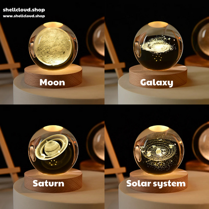 3D Crystal Ball LED Night Light Solar System Globe