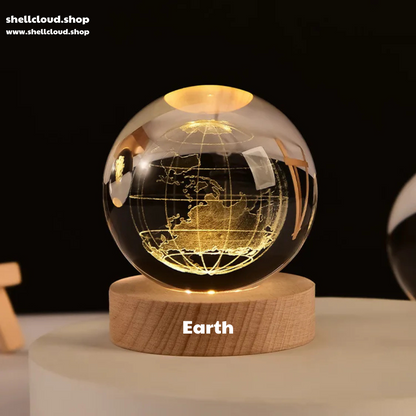 3D Crystal Ball LED Night Light Solar System Globe