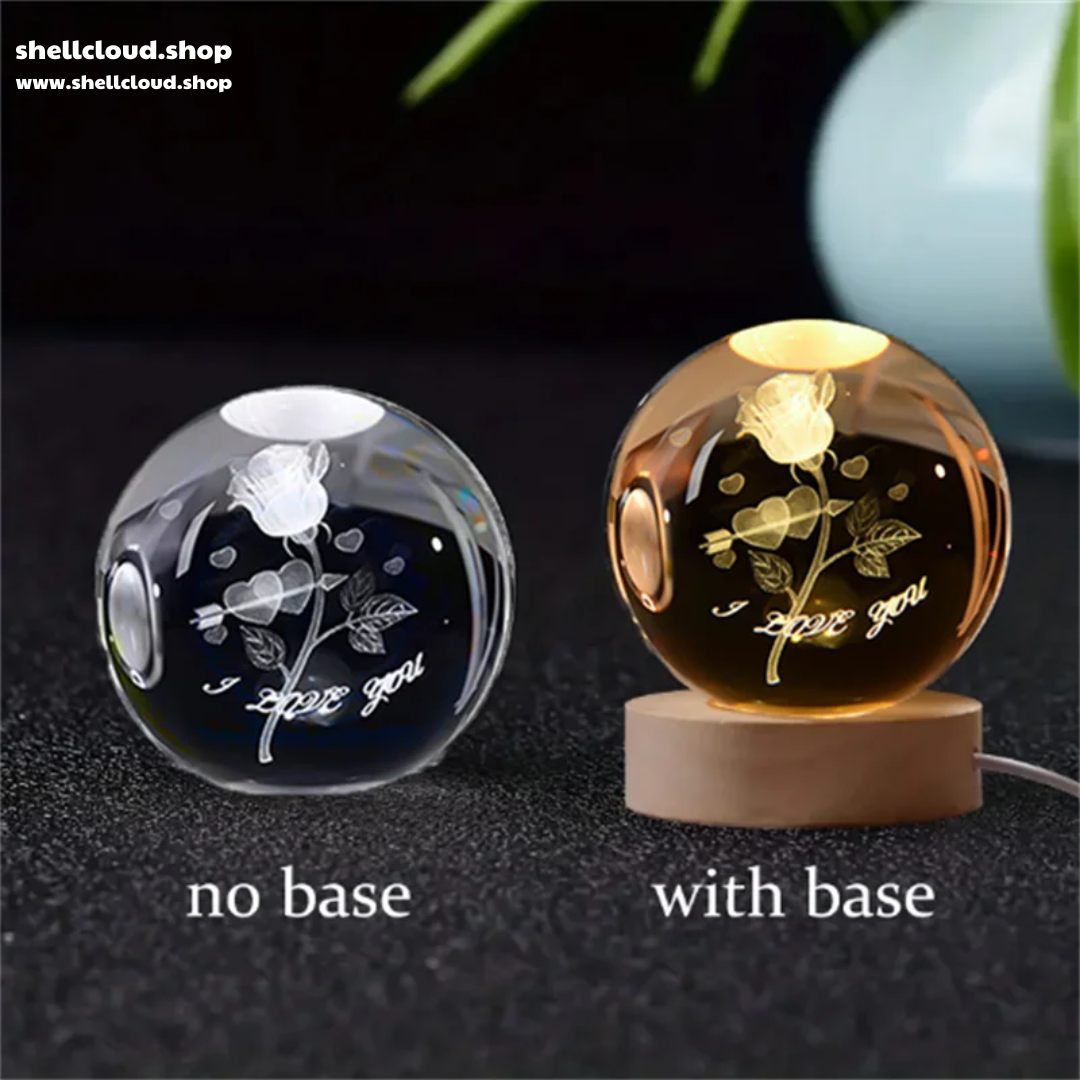 3D Crystal Ball LED Night Light Solar System Globe